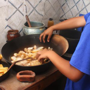 Person cooking traditional Mexican dish