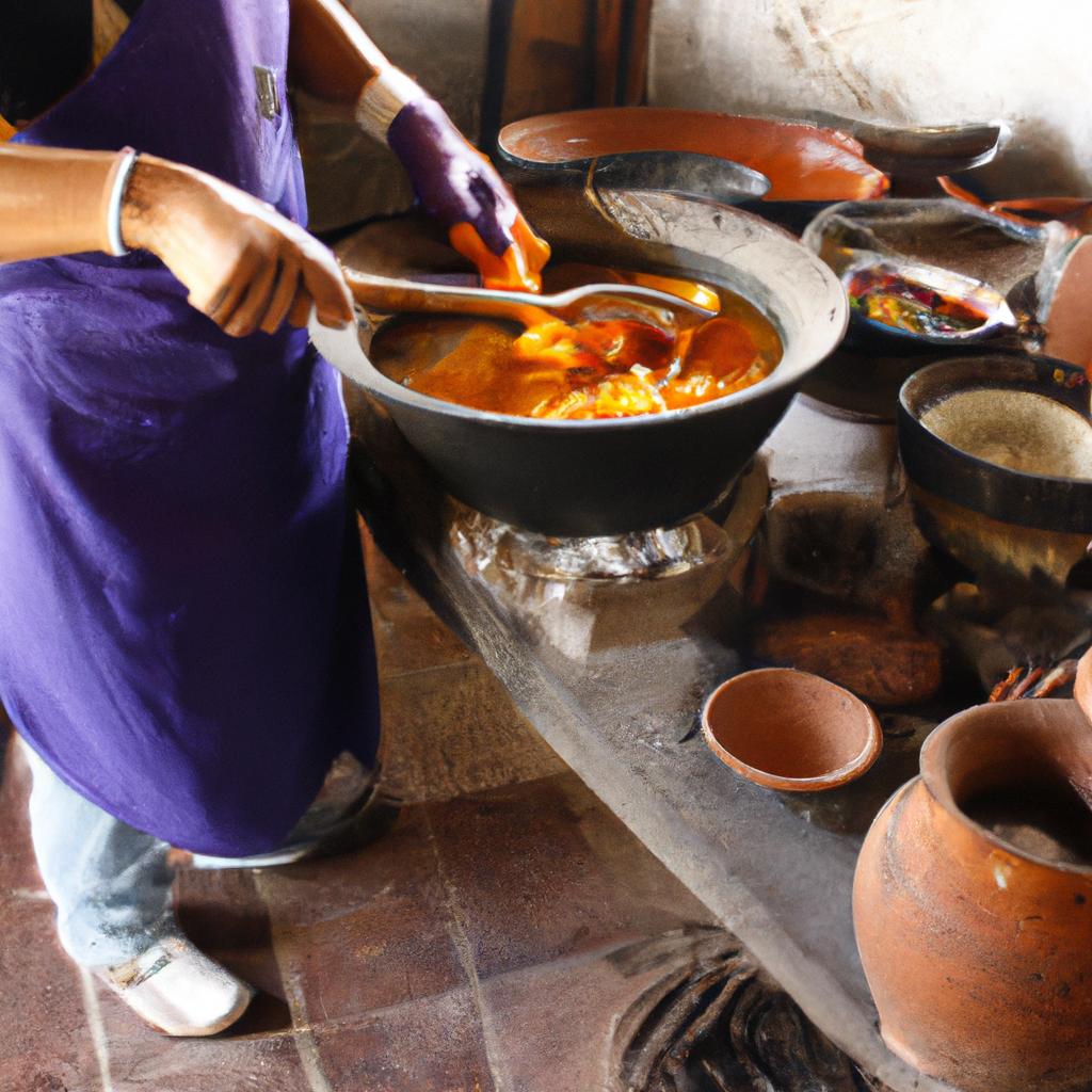 Person cooking traditional Michoacan dishes