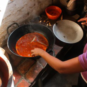 Person cooking traditional Oaxacan dishes