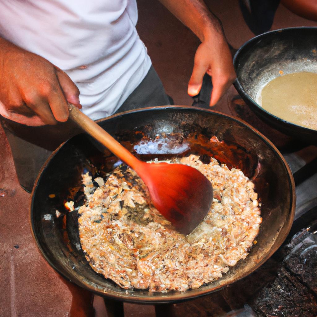 Person cooking traditional Mexican dishes