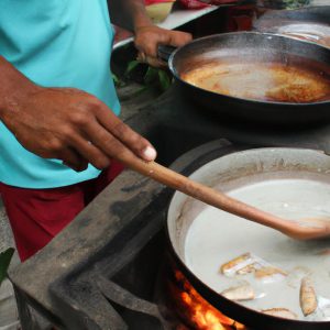 Person cooking traditional Veracruzana dishes