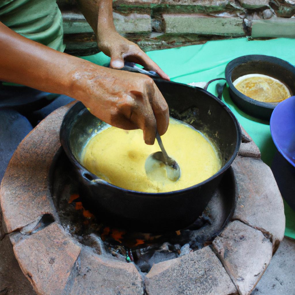Person preparing traditional Yucatecan dish